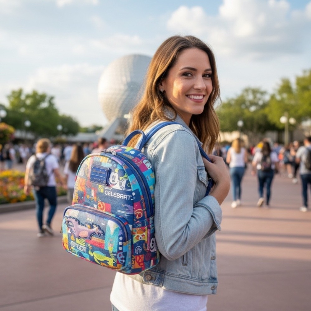 Disney Parks EPCOT Loungefly  Backpack Figment Nemo Groot Remy Spaceship Earth